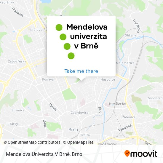 Карта Mendelova Univerzita V Brně