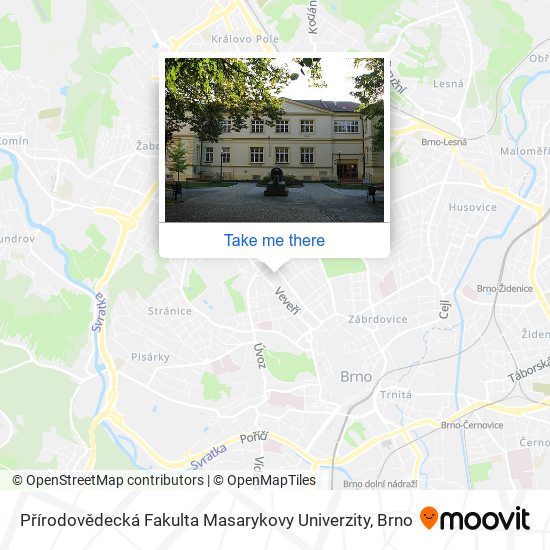 Карта Přírodovědecká Fakulta Masarykovy Univerzity