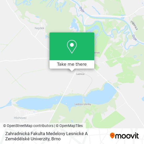 Zahradnická Fakulta Medelovy Lesnické A Zemědělské Univerzity map