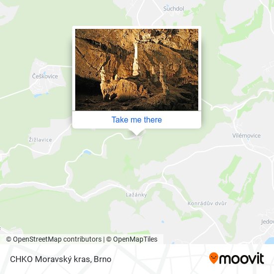 CHKO Moravský kras map