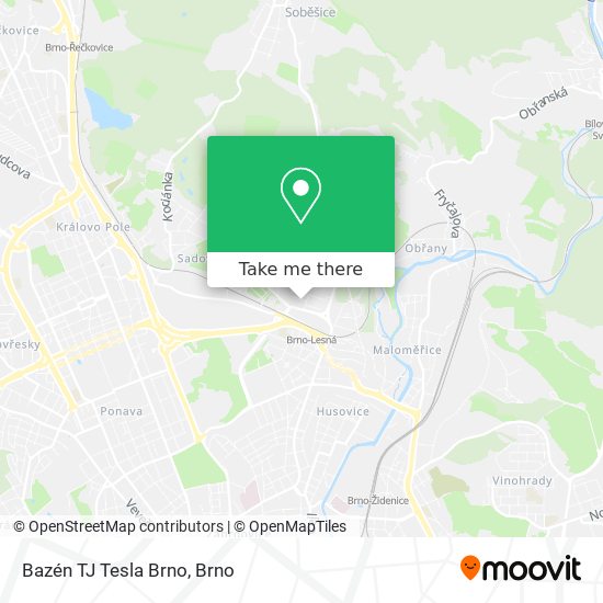 Bazén TJ Tesla Brno map