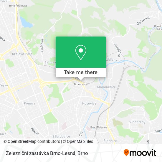 Železniční zastávka Brno-Lesná map