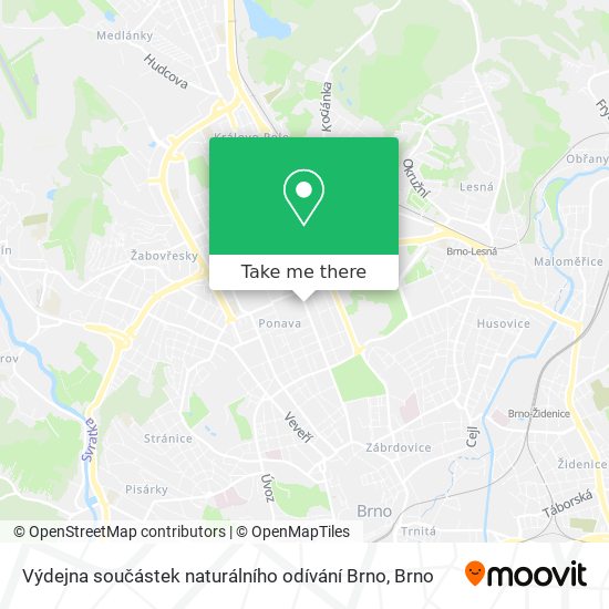 Карта Výdejna součástek naturálního odívání Brno