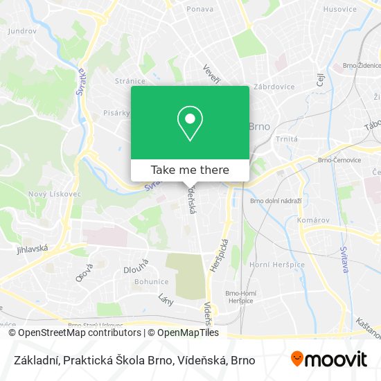 Základní, Praktická Škola Brno, Vídeňská map