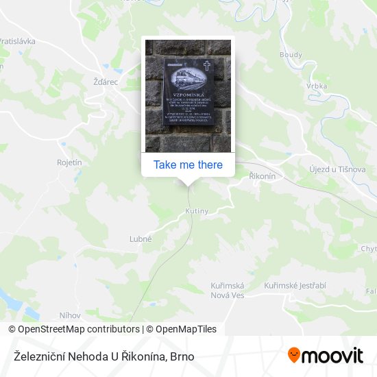 Železniční Nehoda U Řikonína map