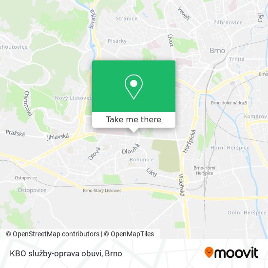 KBO služby-oprava obuvi map