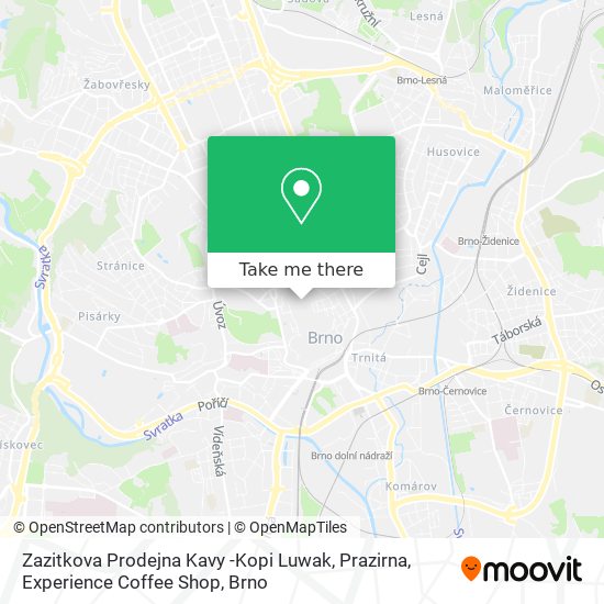 Zazitkova Prodejna Kavy -Kopi Luwak, Prazirna, Experience Coffee Shop map