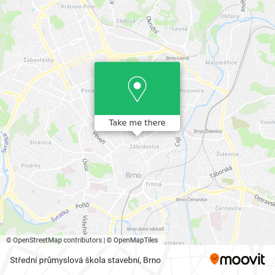 Střední průmyslová škola stavební map