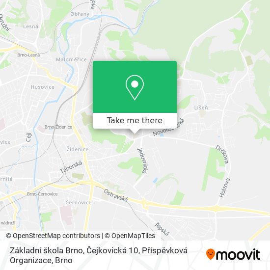 Základní škola Brno, Čejkovická 10, Příspěvková Organizace map