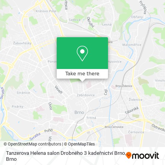 Tanzerova Helena salon Drobného 3 kadeřnictví Brno map