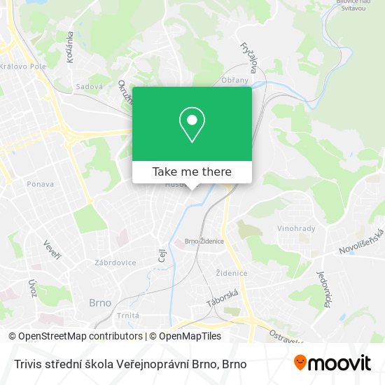 Trivis střední škola Veřejnoprávní Brno map