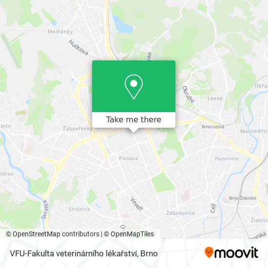 VFU-Fakulta veterinárního lékařství map