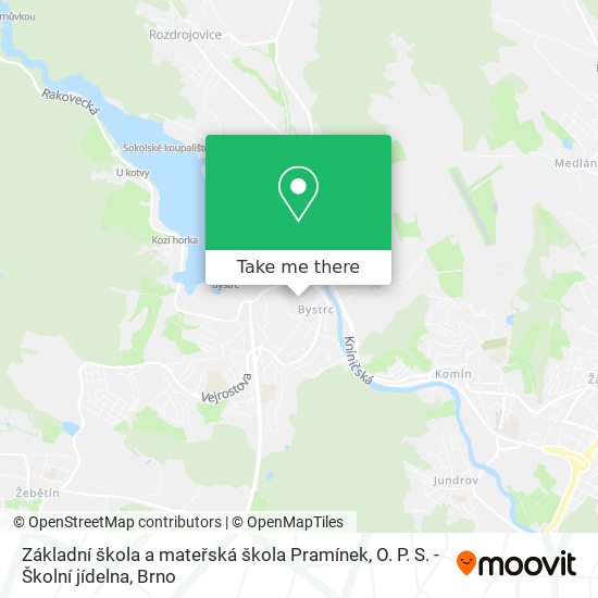 Карта Základní škola a mateřská škola Pramínek, O. P. S. - Školní jídelna