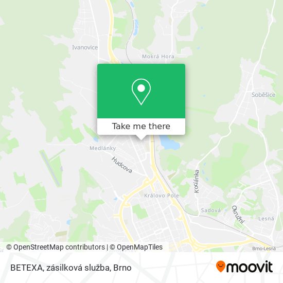 BETEXA, zásilková služba map