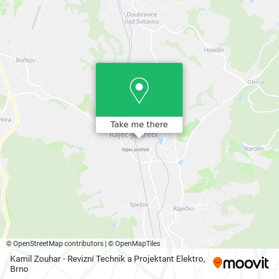 Карта Kamil Zouhar - Revizní Technik a Projektant Elektro