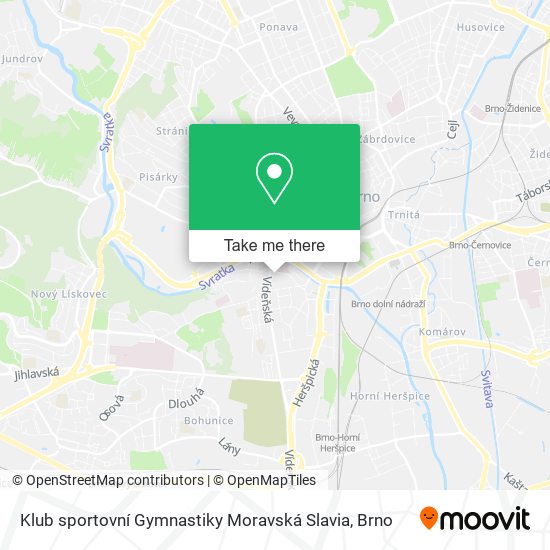 Klub sportovní Gymnastiky Moravská Slavia map