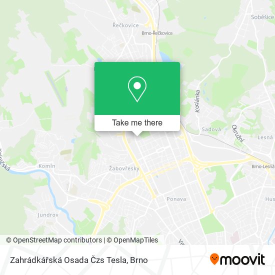 Zahrádkářská Osada Čzs Tesla map