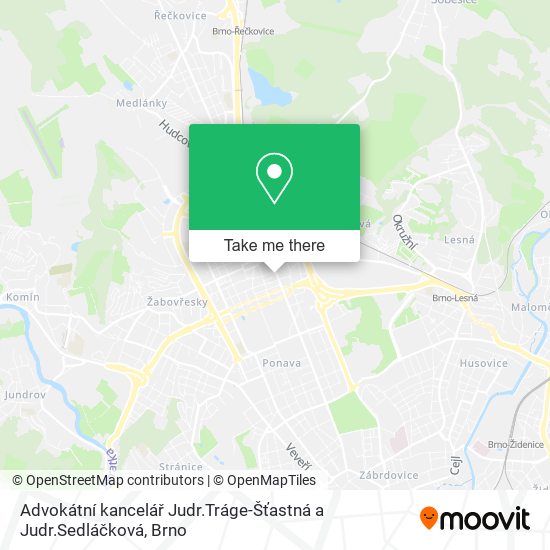 Advokátní kancelář Judr.Tráge-Šťastná a Judr.Sedláčková map