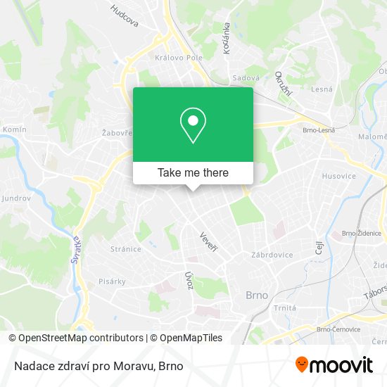 Nadace zdraví pro Moravu map