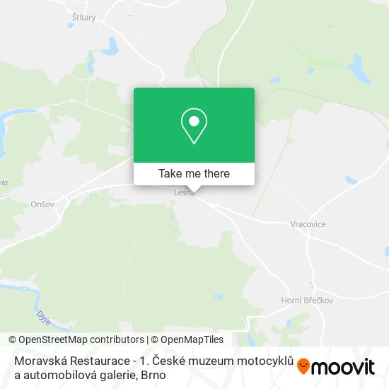 Карта Moravská Restaurace - 1. České muzeum motocyklů a automobilová galerie