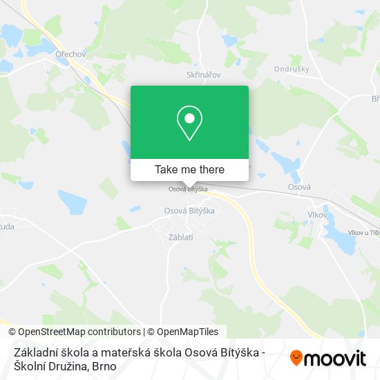 Карта Základní škola a mateřská škola Osová Bítýška - Školní Družina