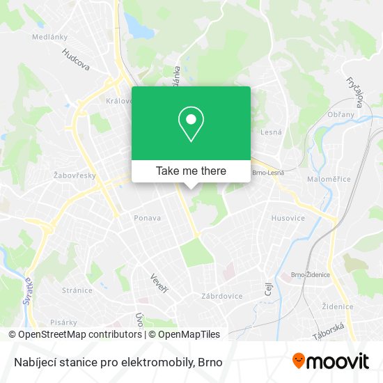 Nabíjecí stanice pro elektromobily map