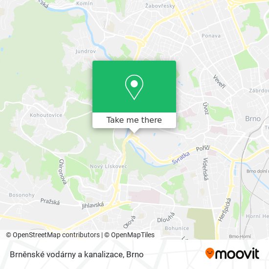 Brněnské vodárny a kanalizace map