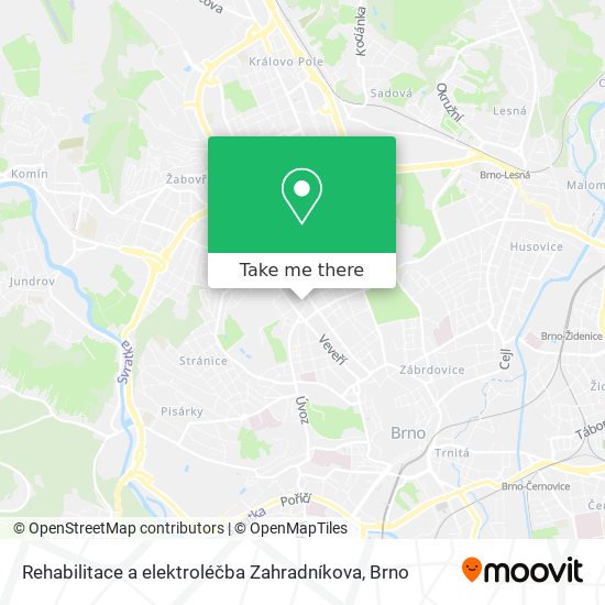 Rehabilitace a elektroléčba Zahradníkova map