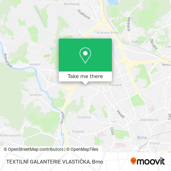 Карта TEXTILNÍ GALANTERIE VLASTIČKA