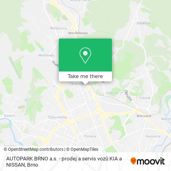 AUTOPARK BRNO a.s. - prodej a servis vozů KIA a NISSAN map