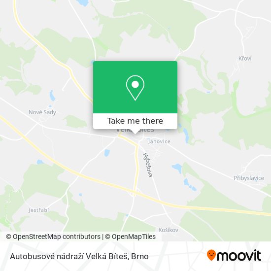 Autobusové nádraží Velká Bíteš map