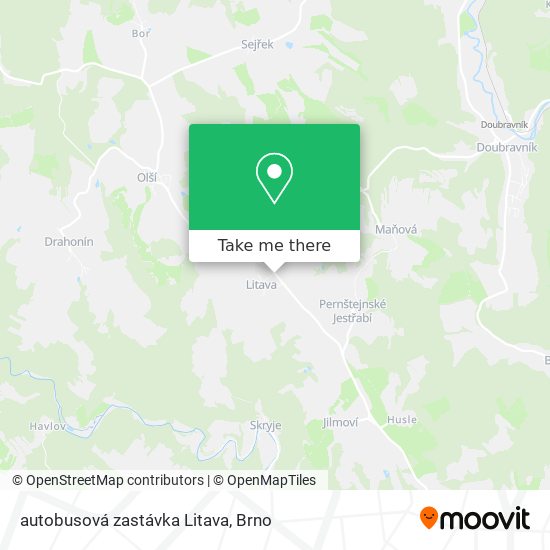 autobusová zastávka Litava map