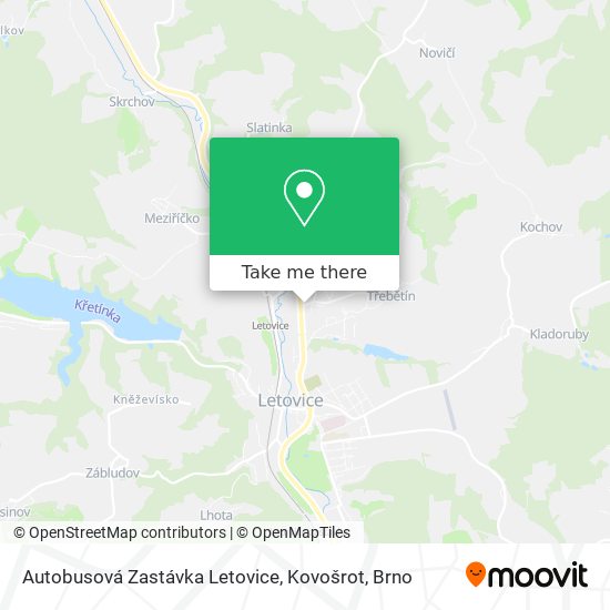 Autobusová Zastávka Letovice, Kovošrot map