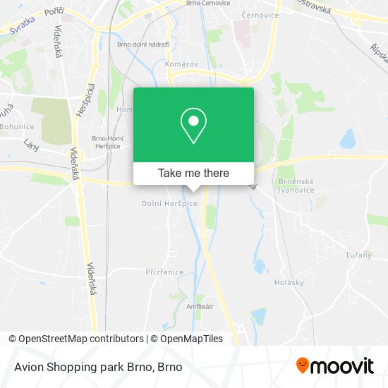 Avion Shopping park Brno map