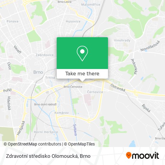 Карта Zdravotní středisko Olomoucká