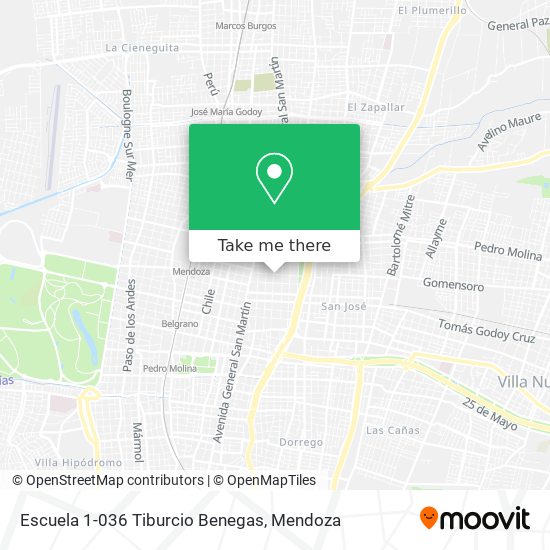 Escuela 1-036 Tiburcio Benegas map