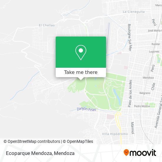 Ecoparque Mendoza map