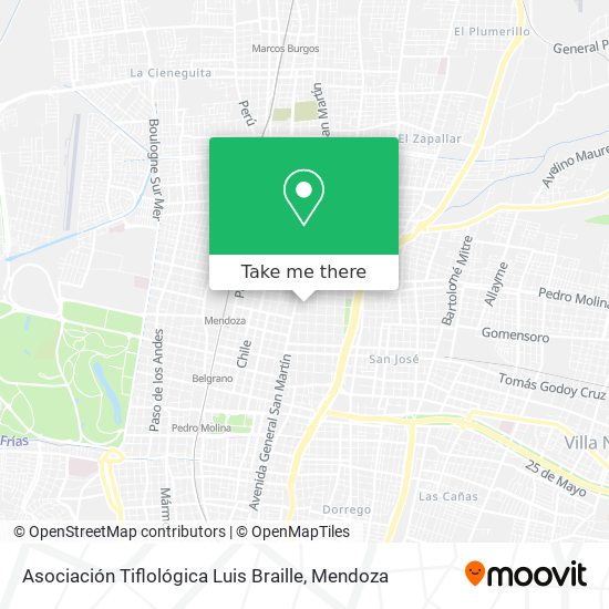 Asociación Tiflológica Luis Braille map