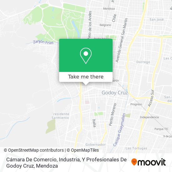 Cámara De Comercio, Industria, Y Profesionales De Godoy Cruz map