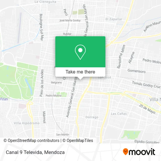 Mapa de Canal 9 Televida