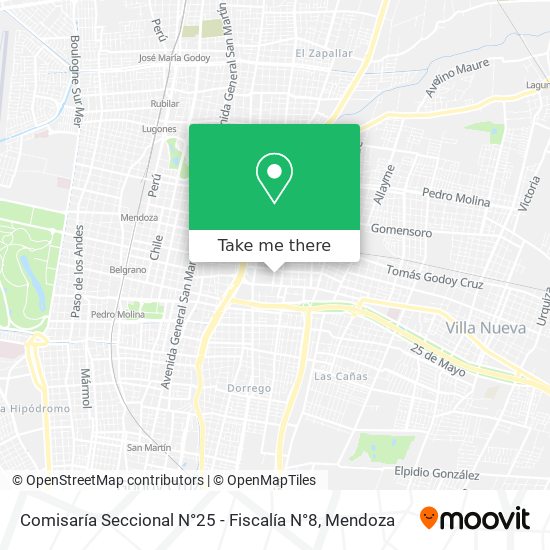 Mapa de Comisaría Seccional N°25 - Fiscalía N°8