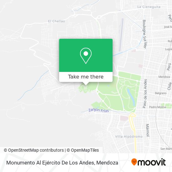 Monumento Al Ejército De Los Andes map
