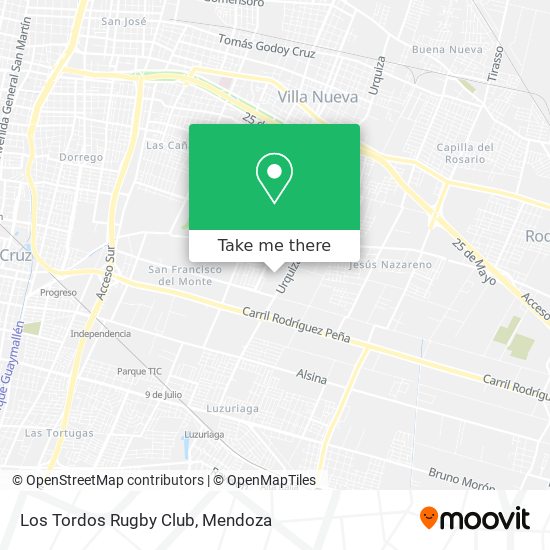 Mapa de Los Tordos Rugby Club