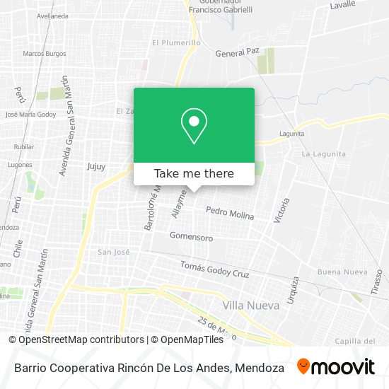 Mapa de Barrio Cooperativa Rincón De Los Andes