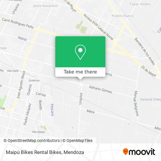 Maipú Bikes Rental Bikes map