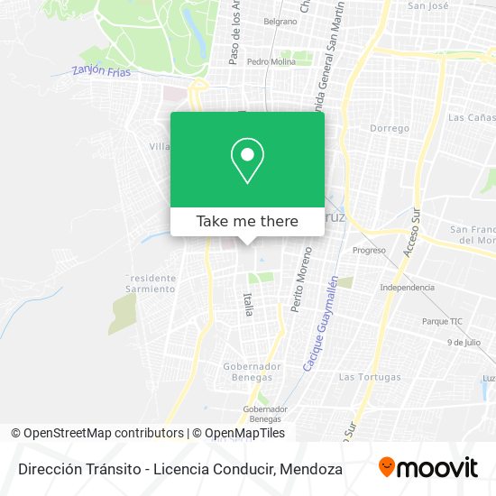 Dirección Tránsito - Licencia Conducir map