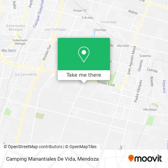 Camping Manantiales De Vida map