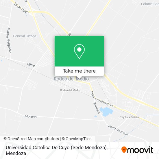 Mapa de Universidad Católica De Cuyo (Sede Mendoza)