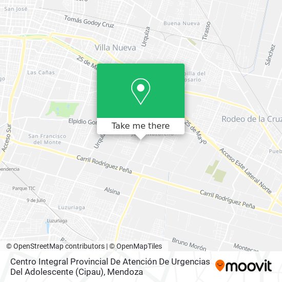 Centro Integral Provincial De Atención De Urgencias Del Adolescente (Cipau) map