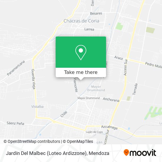 Mapa de Jardín Del Malbec (Loteo Ardizzone)